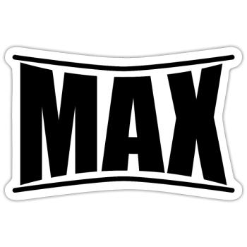 T-Shirt Max T-Shirt Geschenkidee - Sticker Größe S (10 x 10 cm) - Mattweiß - Vorne