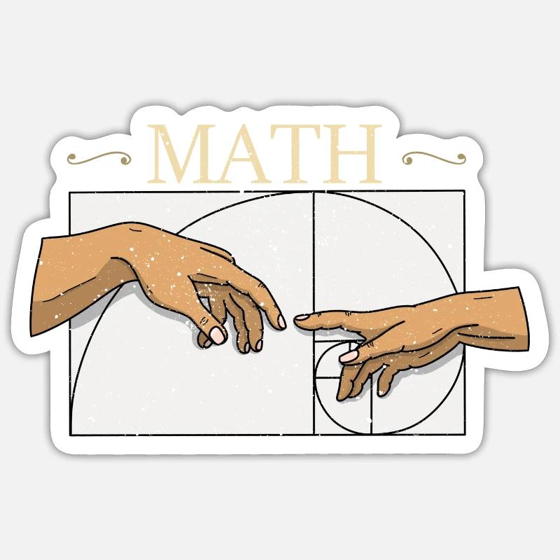 Fibonacci Numbers Math Art Geometry Geek Sticker size S (10 x 10 cm)