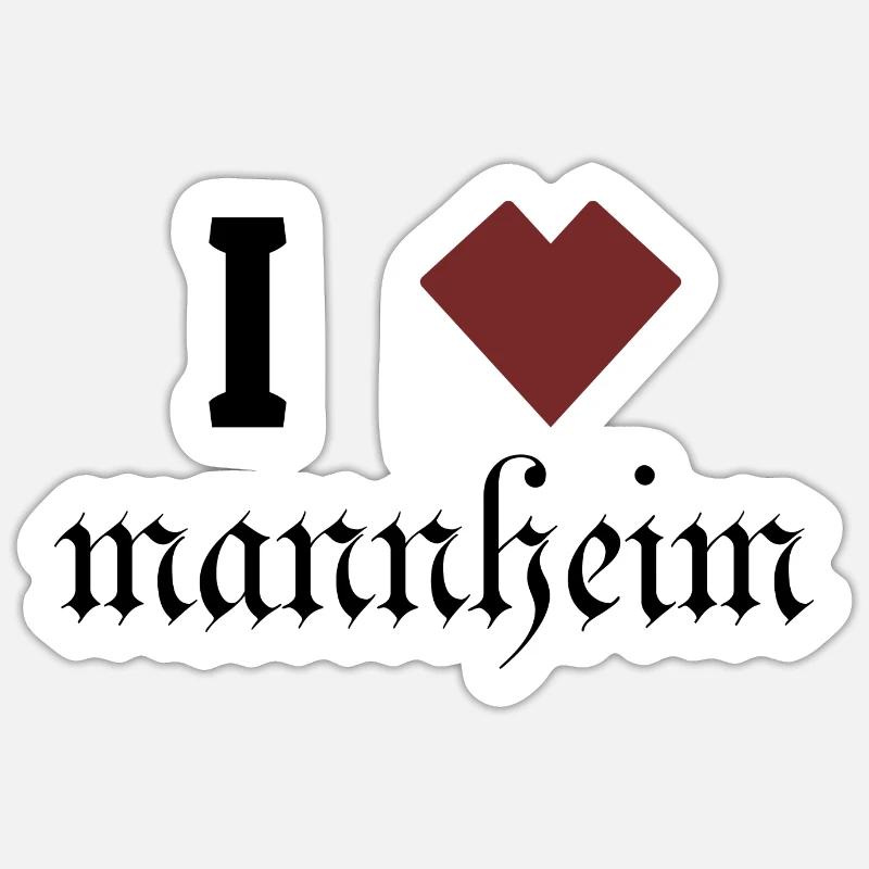 Mannheim Monnem Mannheimat - Sticker taille S (10 x 10 cm) - blanc mat