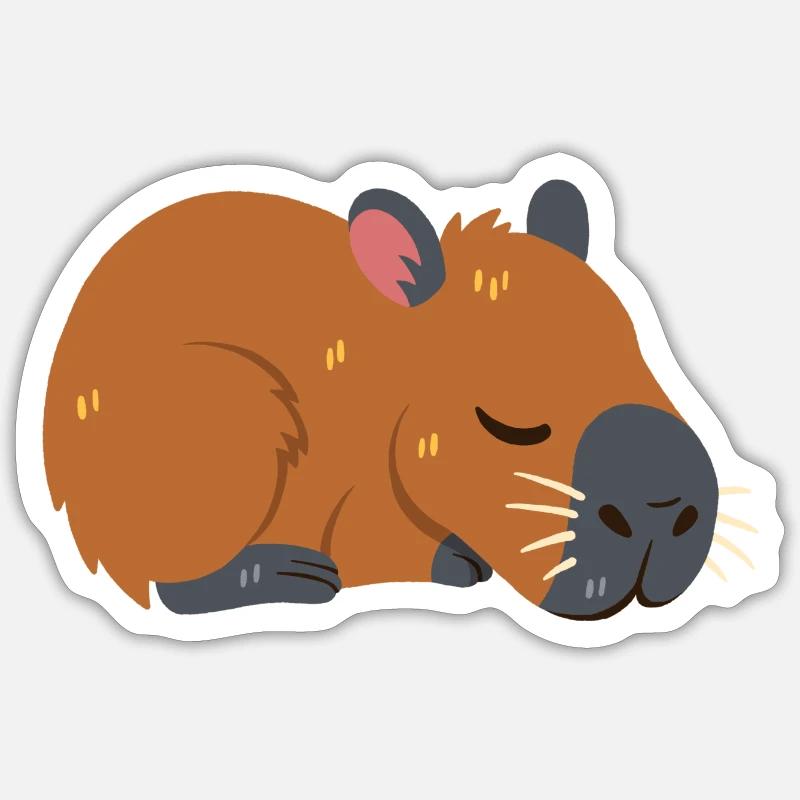 Capybara dort Sticker taille S (10 x 10 cm)