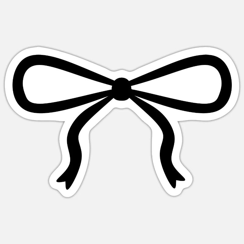 black bow - Sticker size S (10 x 10 cm) - white matte