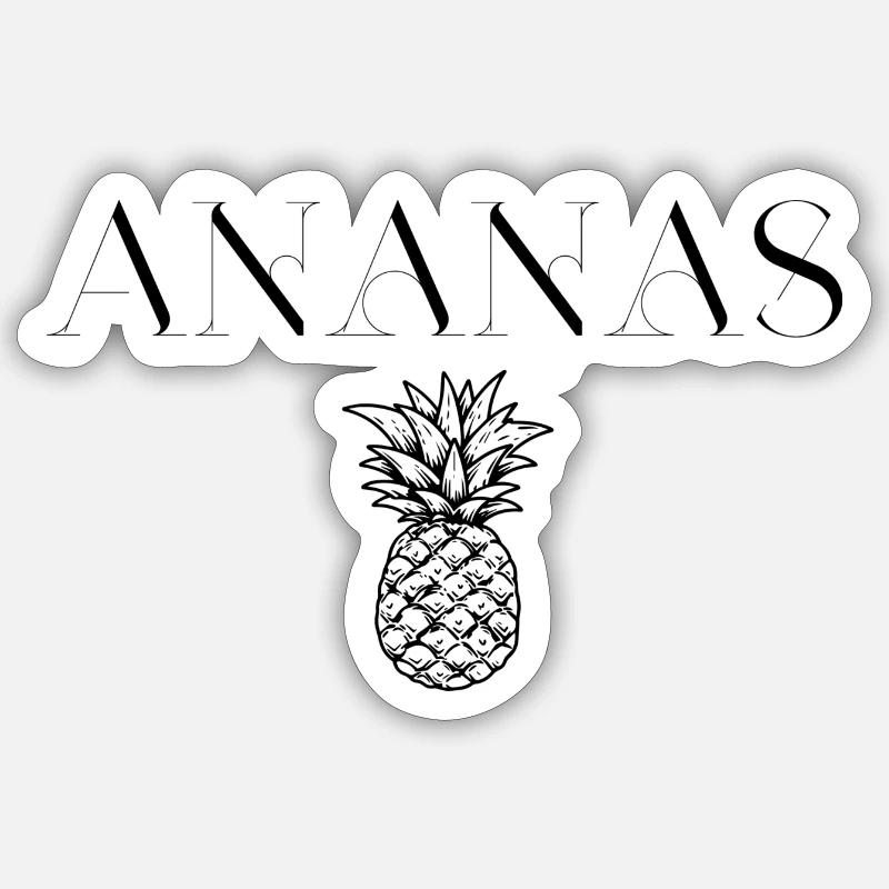 Ananas Design - Sticker Größe S (10 x 10 cm) - Mattweiß