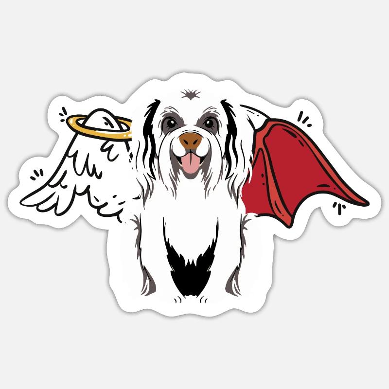 Hells, Dog, Angel, Devil, Heavenly, Devil, Dogs Sticker size S (10 x 10 cm)