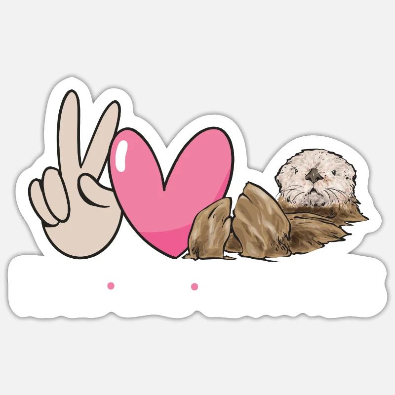 Seeotter - Sticker Größe S (10 x 10 cm) - Mattweiß