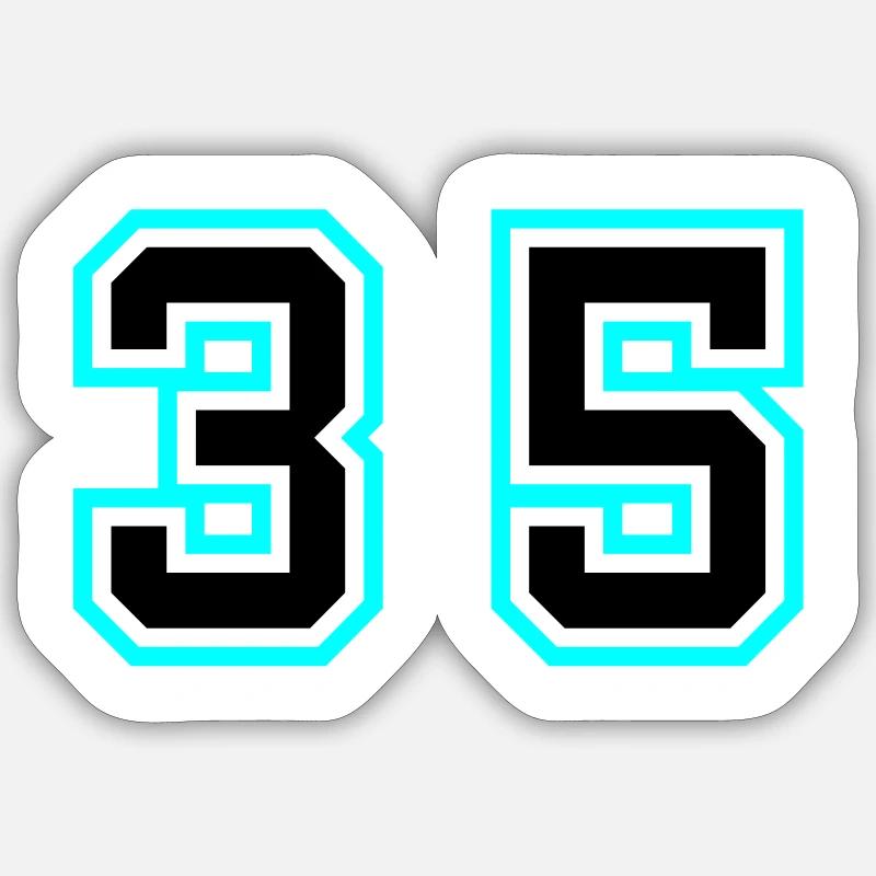 35 Symbole numérique - Sticker taille S (10 x 10 cm) - blanc mat