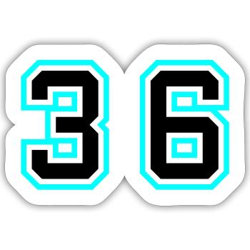 36 Number Symbol - Sticker size S (10 x 10 cm) - white matte - Front