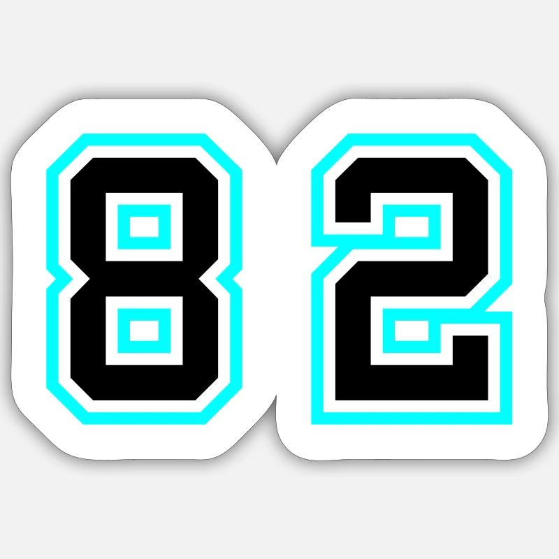 82 Zahl Symbol - Sticker Größe S (10 x 10 cm) - Mattweiß