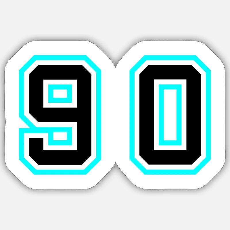 90 Symbole numérique - Sticker taille S (10 x 10 cm) - blanc mat