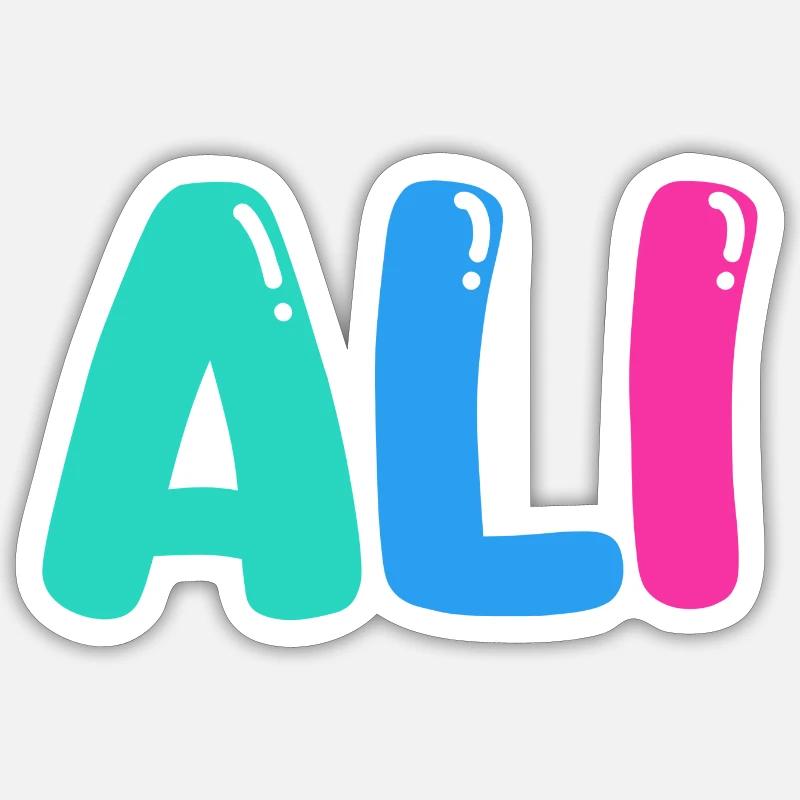 Nom - Ali - Sticker taille S (10 x 10 cm) - blanc mat