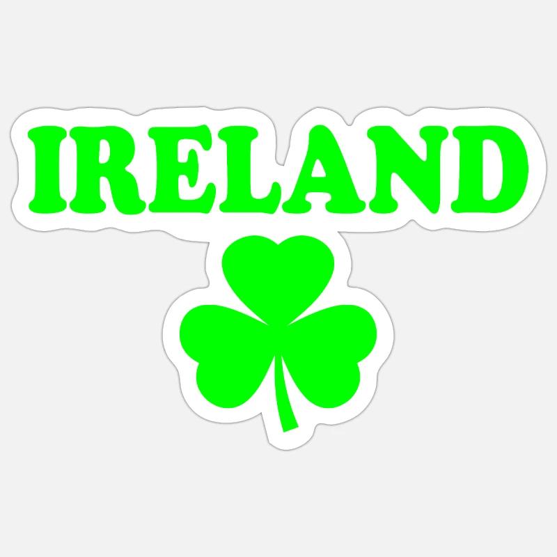 Trèfle d’Irlande - Sticker taille S (10 x 10 cm) - blanc mat