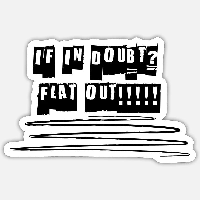 flatout - Sticker taille S (10 x 10 cm) - blanc mat