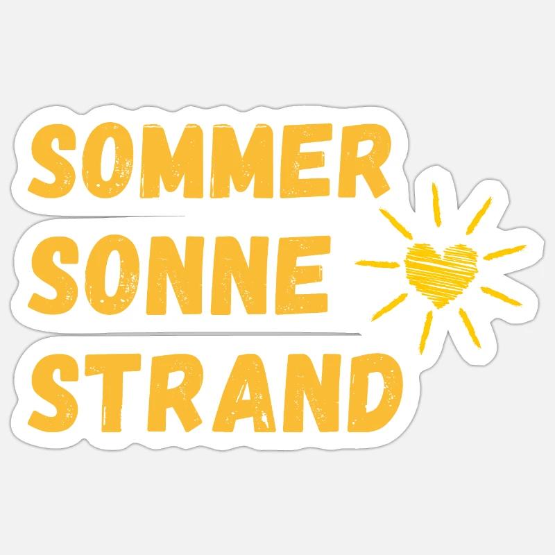 Sommer - Sonne - Strand - Endlich Urlaubszeit! - Sticker Größe S (10 x 10 cm) - Mattweiß