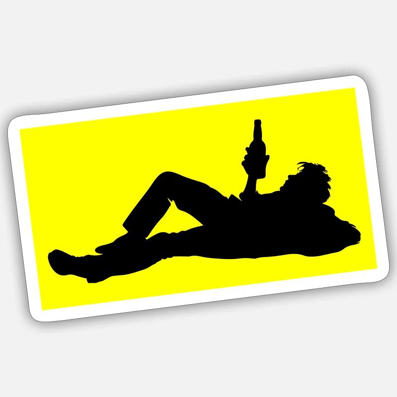 Drinking Beer Silhouette Sticker size S (10 x 10 cm)