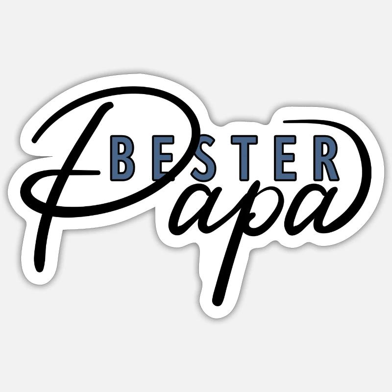 Bester Papa - Sticker Größe S (10 x 10 cm) - Mattweiß