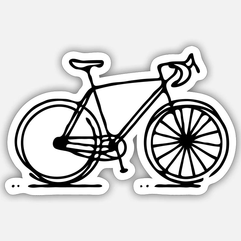 Hand Drawn Bicycle Sticker size S (10 x 10 cm)