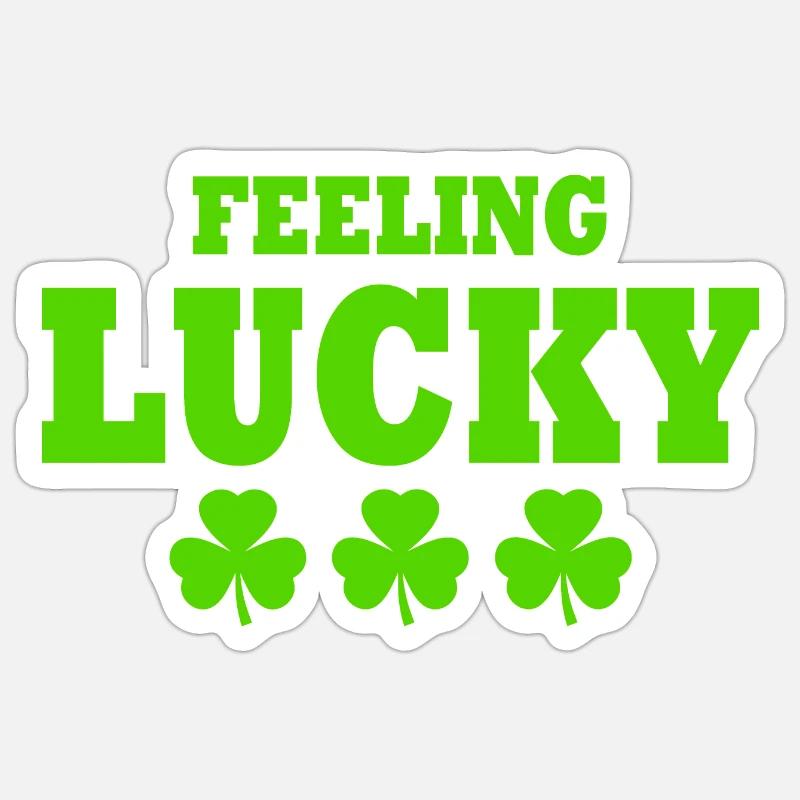 feeling lucky - Sticker Größe S (10 x 10 cm) - Mattweiß