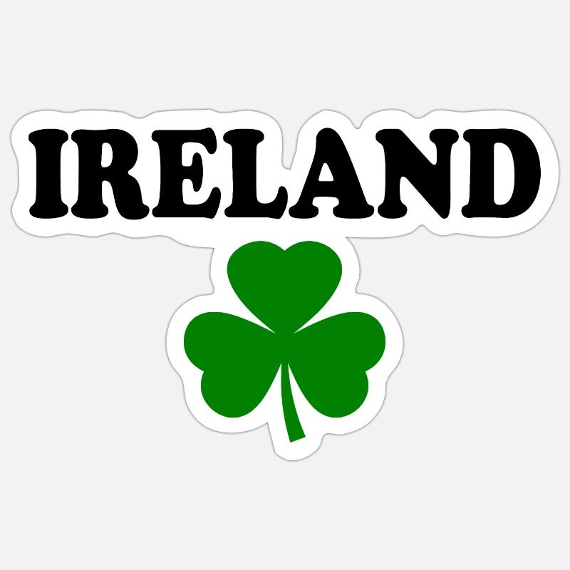 Trèfle d’Irlande - Sticker taille S (10 x 10 cm) - blanc mat
