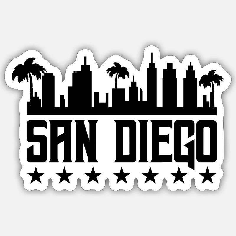 San Diego - Sticker taille S (10 x 10 cm) - blanc mat