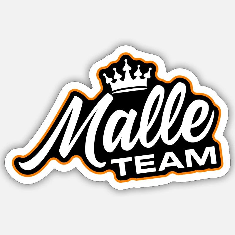 Malle Team - Sticker Größe S (10 x 10 cm) - Mattweiß