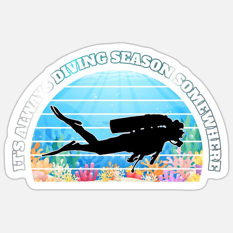 Da qualche parte è sempre la stagione delle immersioni - Sticker formato S (10 x 10 cm) - bianco opaco