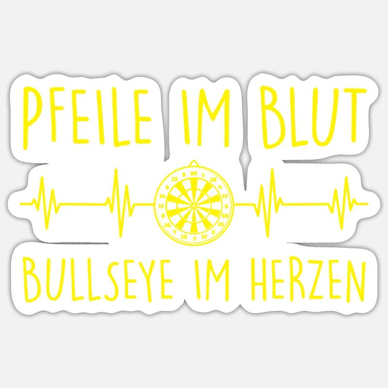 Darts Darten Dartboard Geschenk - Sticker Größe S (10 x 10 cm) - Mattweiß