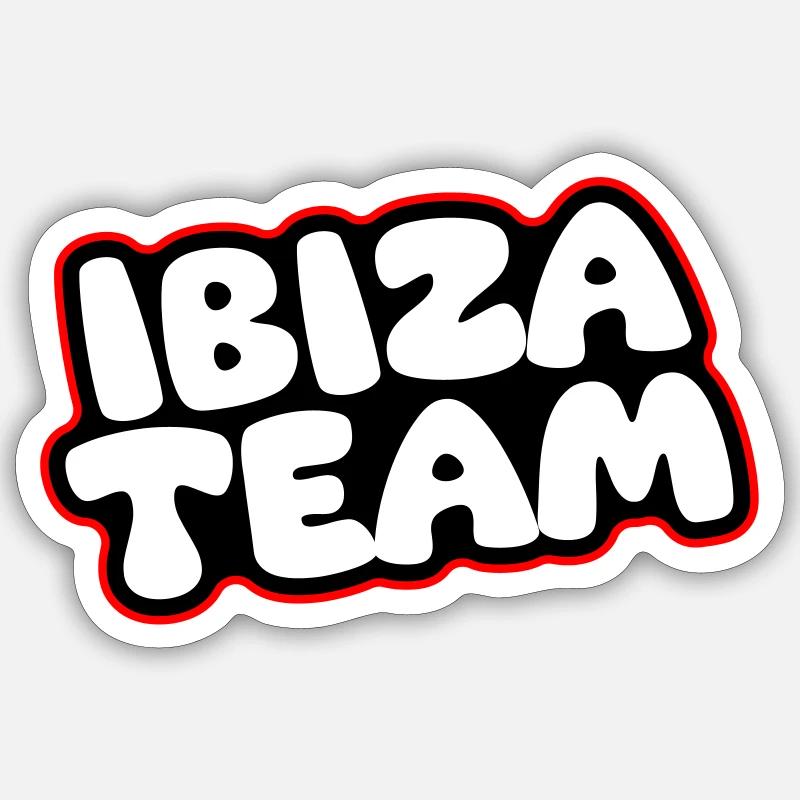 Équipe d’Ibiza - Sticker taille S (10 x 10 cm) - blanc mat