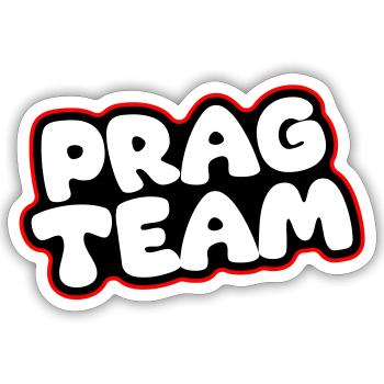 Prague Team - Sticker size S (10 x 10 cm) - white matte - Front