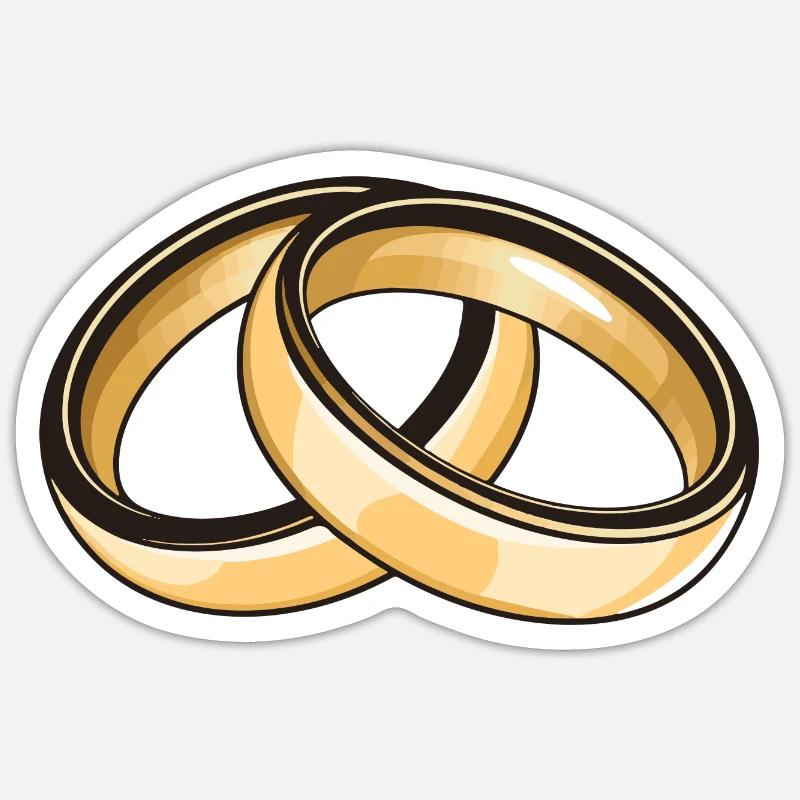 Eheringe Hochzeit Sticker Größe S (10 x 10 cm)