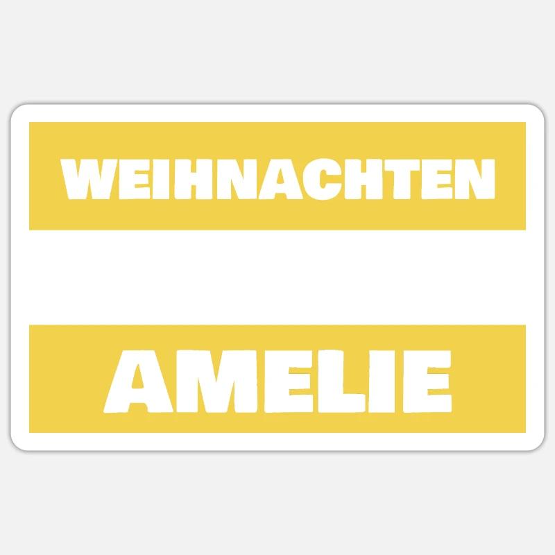 First name Amelie - Sticker size S (10 x 10 cm) - white matte