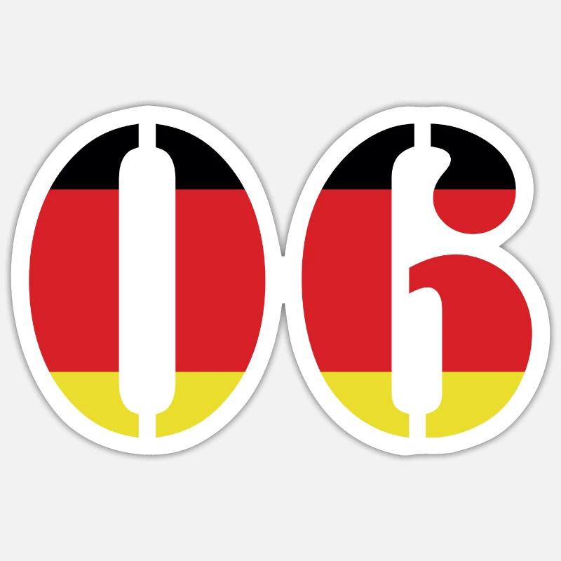 6 Number Jersey Germany - Sticker size S (10 x 10 cm) - white matte