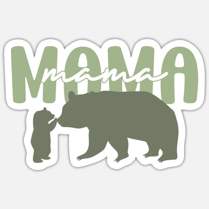 Mamabär - Sticker Größe S (10 x 10 cm) - Mattweiß