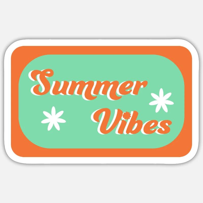 Sommer-Vibes - Sticker Größe S (10 x 10 cm) - Mattweiß