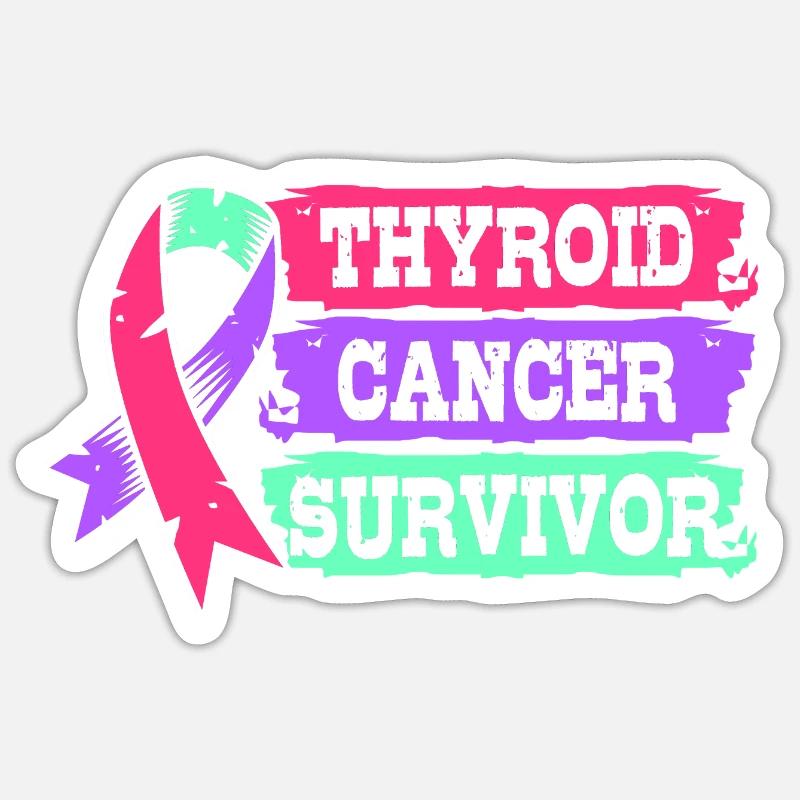 Cancer de la thyroïde - Sticker taille S (10 x 10 cm) - blanc mat
