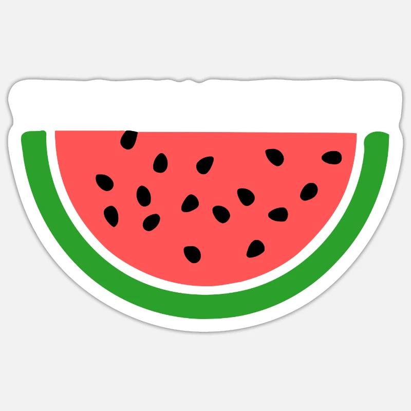 Pastèque - Sticker taille S (10 x 10 cm) - blanc mat