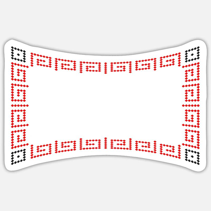 Frame pattern red - Sticker size S (10 x 10 cm) - white matte