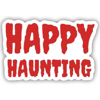 Gruseliges Halloween Spuk T-Shirt Design - Sticker Größe S (10 x 10 cm) - Mattweiß - Vorne