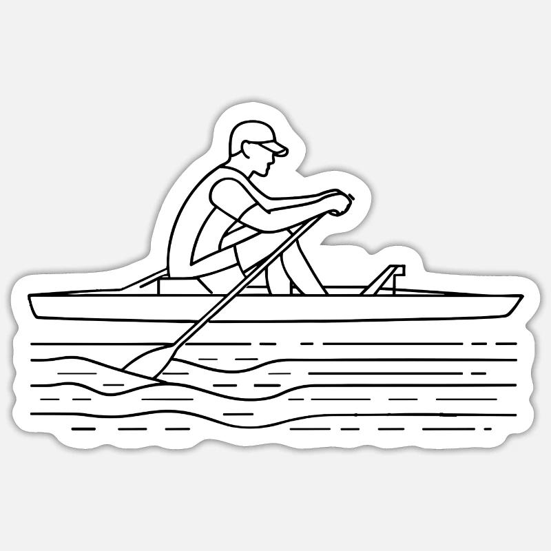 Rower Drawing - Sticker size S (10 x 10 cm) - white matte