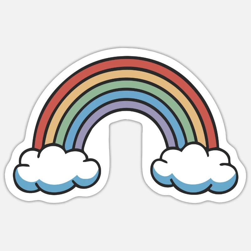 süßer Regenbogen - Sticker Größe S (10 x 10 cm) - Mattweiß