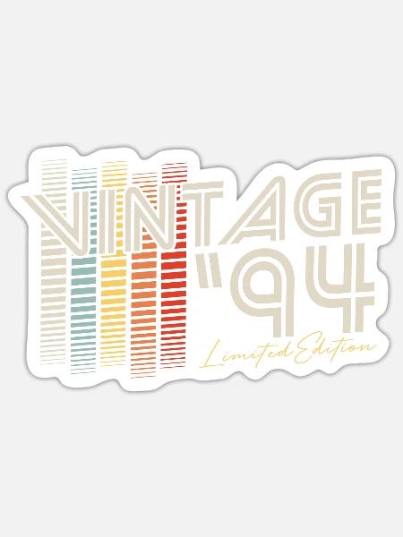 Vintage 1994 Jahrgang Retro Geburtstag Geschenk - Sticker Größe S (10 x 10 cm) - Mattweiß