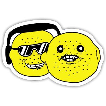 DJ Soirée Citrons Fruits Équipe Amis Équipe de fête - Sticker taille S (10 x 10 cm) - blanc mat - Devant