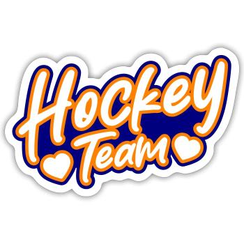 Équipe de hockey - Sticker taille S (10 x 10 cm) - blanc mat - Devant