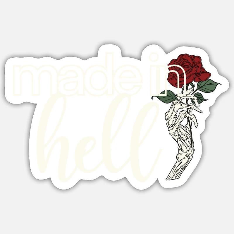 Made in Hell - Sticker size S (10 x 10 cm) - white matte