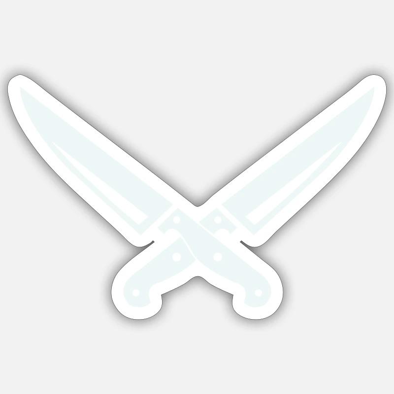 Knife Symbol - Sticker size S (10 x 10 cm) - white matte