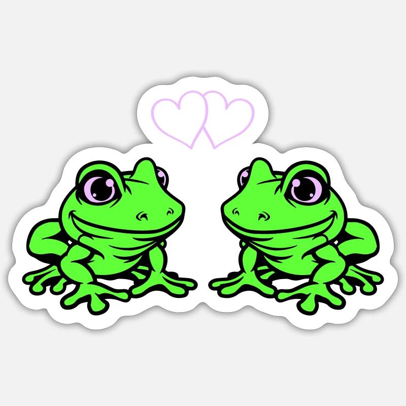 frosch comic love Sticker Größe S (10 x 10 cm)