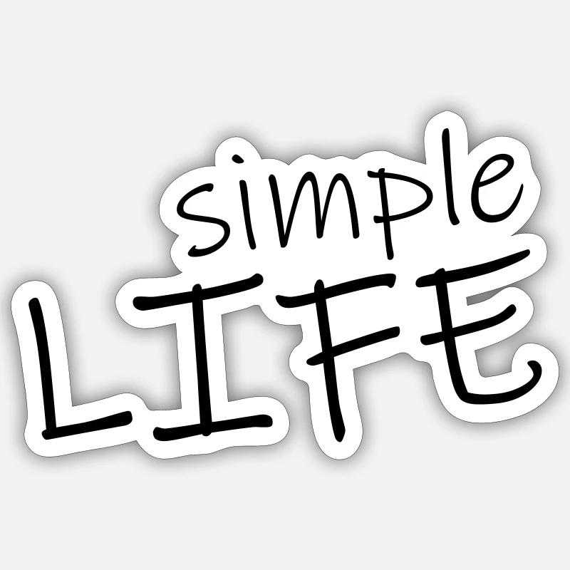 SIMPLE LIFE - Sticker Größe S (10 x 10 cm) - Mattweiß