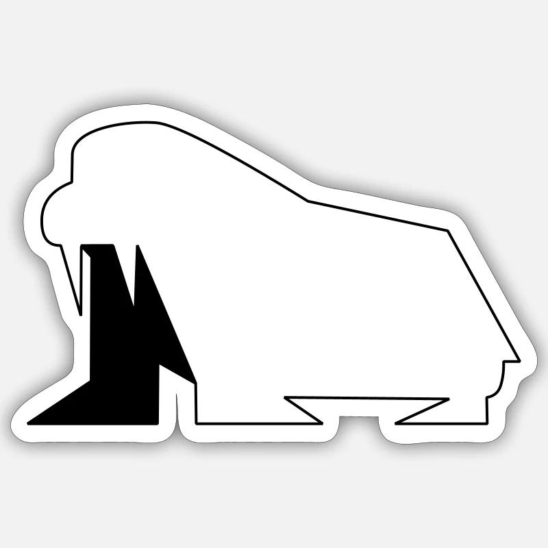 Walrus 02 - Sticker Größe S (10 x 10 cm) - Mattweiß