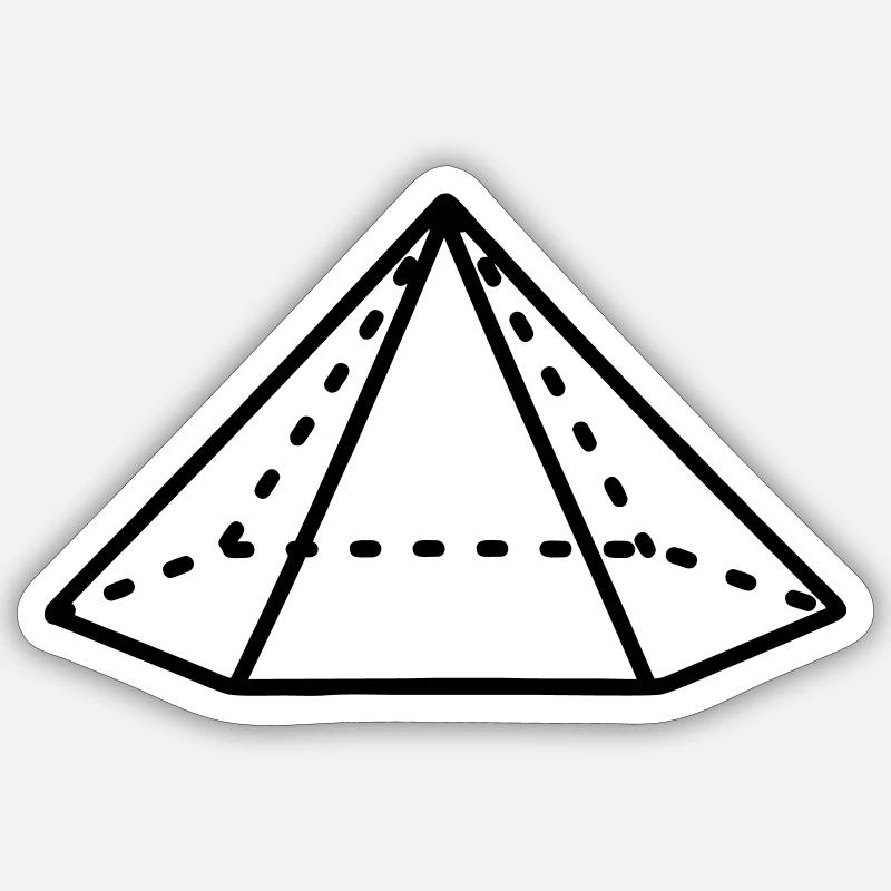 Hexagonal pyramid - Sticker size S (10 x 10 cm) - white matte