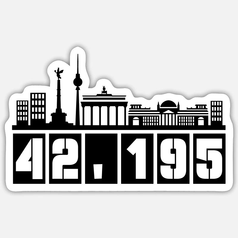 Berlin Skyline Marathon - Sticker size S (10 x 10 cm) - white matte