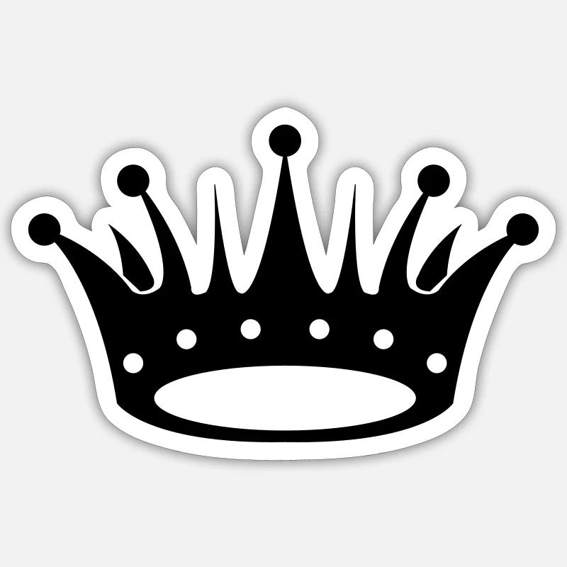 krone - Sticker Größe S (10 x 10 cm) - Mattweiß