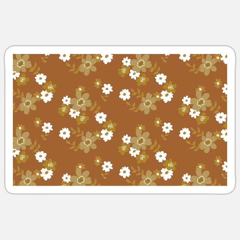 70s flower pattern Sticker size S (10 x 10 cm)